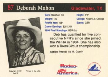 1991 Rodeo America Set B #87 Deborah Mohon Back
